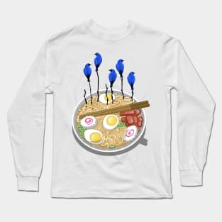 Ramen  blue birds tree Long Sleeve T-Shirt